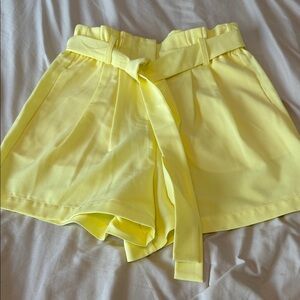 BCBGMaxAzria Bright Yellow High Waist Shorts